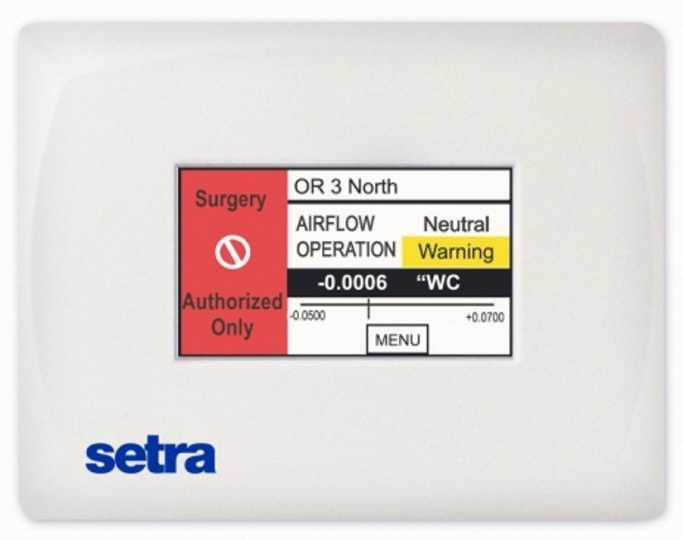 Pomiar różnicy ciśnienia w salach operacyjnych monitor ciśnienia różnicowego Setra SRCM